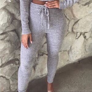 Meshki Aisha Super Soft velvet chenille Joggers pajama leggings Drawstring Waist